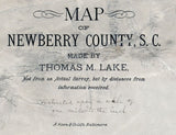 1887 Map of Newberry County South Carolina