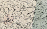 1883 Map of Laurens County South Carolina Family Names
