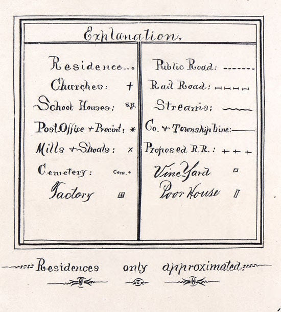 1882 Map of Greenville County South Carolina Family Names