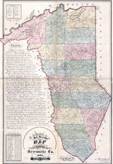 1882 Map of Greenville County South Carolina Family Names