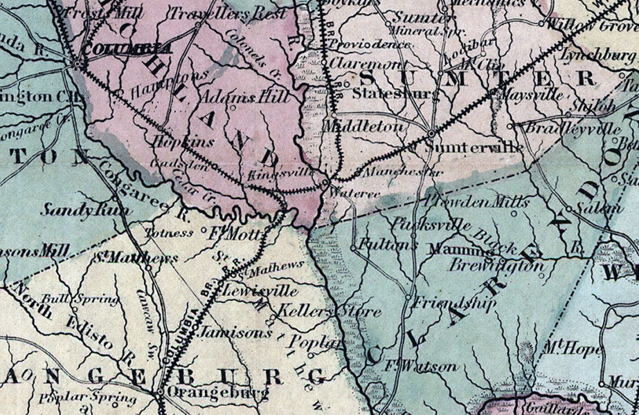 1865 Map of South Carolina