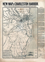 1863 Map of Charleston Harbor South Carolina Landowner Names