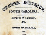 1825 Map of Sumter County South Carolina Historical Names