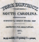 1825 Map of York County South Carolina Landowner Names