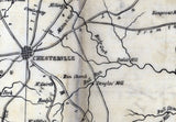 1825 Map of Chester County South Carolina Family Names