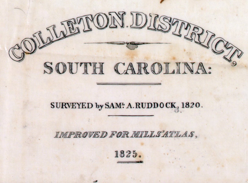 1825 Map of Colleton District (County) South Carolina