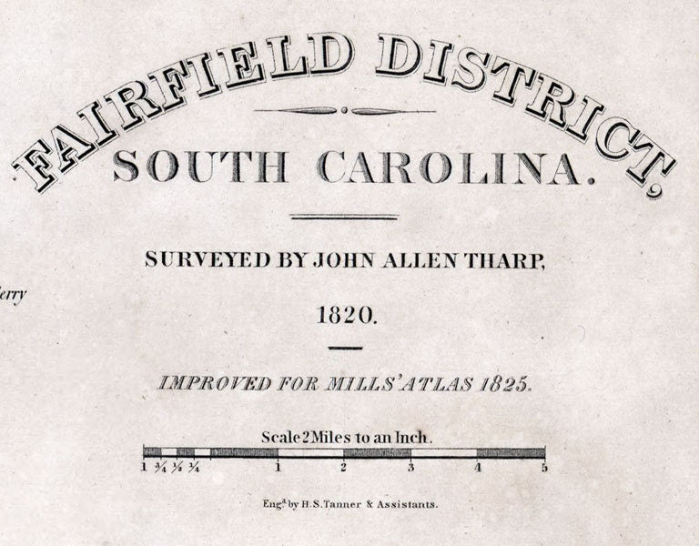 1825 Map of Fairfield County South Carolina