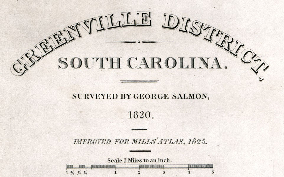 1825 Map of Greenville County South Carolina
