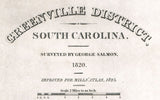 1825 Map of Greenville County South Carolina
