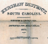 1825 Map of Kershaw County South Carolina