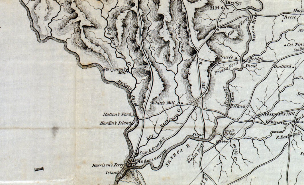 1820 Map of Pendleton District South Carolina