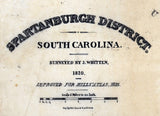 1820 Map of Spartanburgh District (County) South Carolina