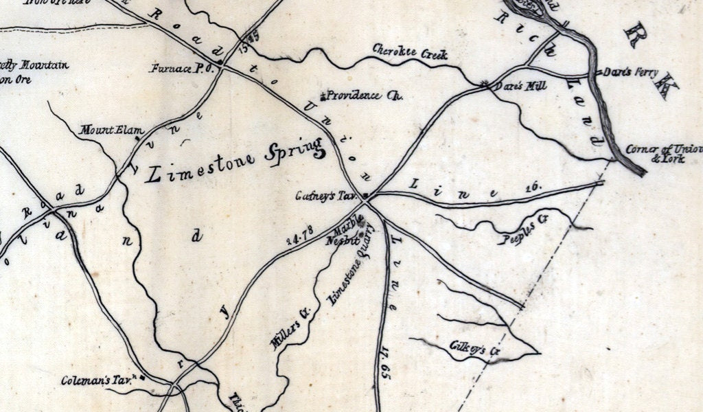 1820 Map of Spartanburgh District (County) South Carolina