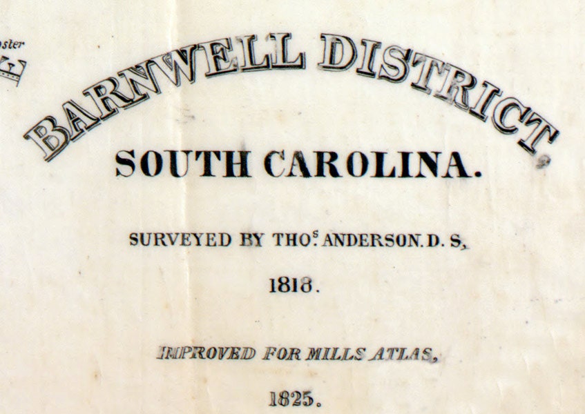 1825 Map of Barnwell County South Carolina