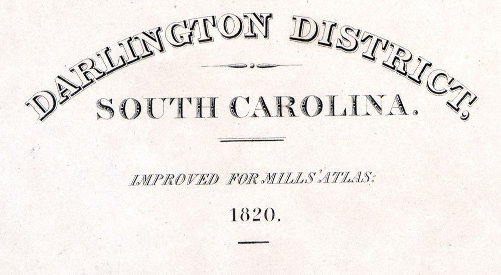 1825 Map of Darlington County South Carolina