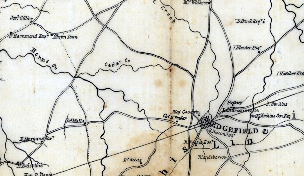 1825 Map of Ed Gefield District (County) South Carolina