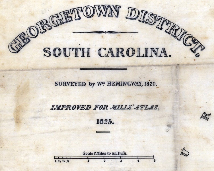 1825 Map of Georgetown District (County) South Carolina