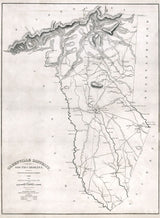 1825 Map of Greenville County South Carolina