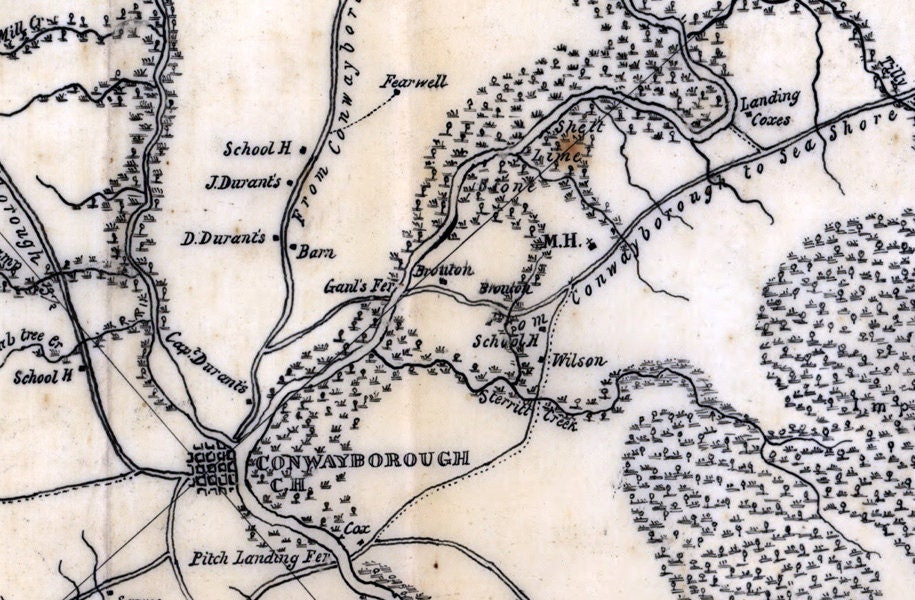 1825 Map of Horry District (County) South Carolina