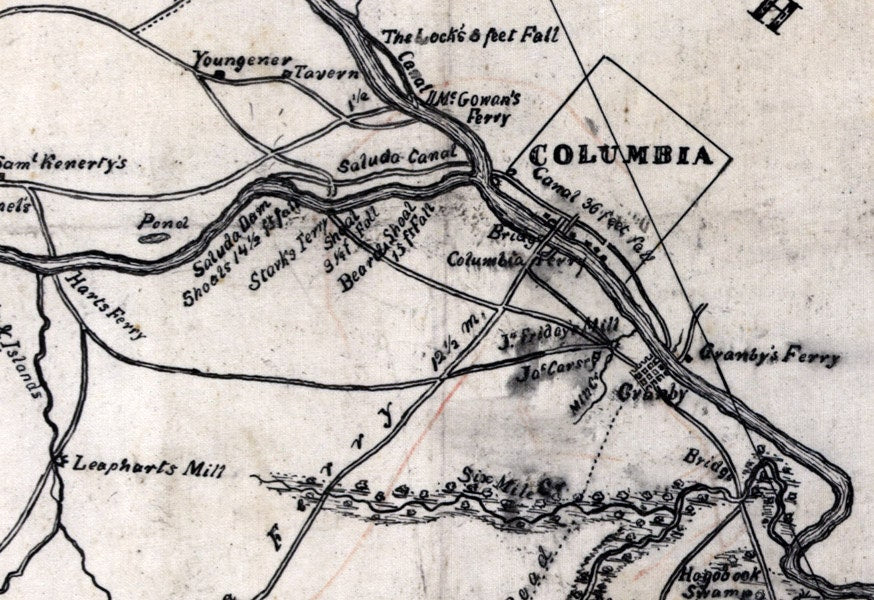 1825 Map of Lexington County South Carolina