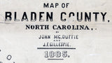 1885 Map of Bladen County North Carolina