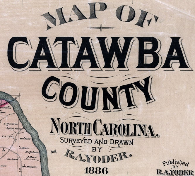 1886 Map of Catawba County North Carolina