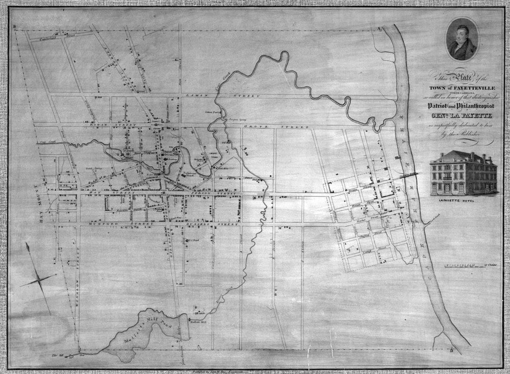 1822 Map of Fayetteville North Carolina