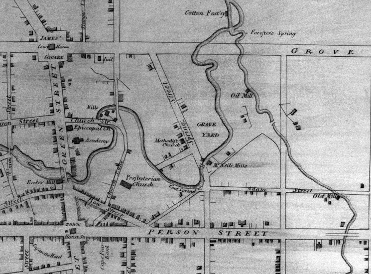 1822 Map of Fayetteville North Carolina