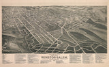 1891 Aerial Panoramic Map of Winston-Salem North Carolina