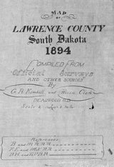 1894 Map of Lawrence County South Dakota