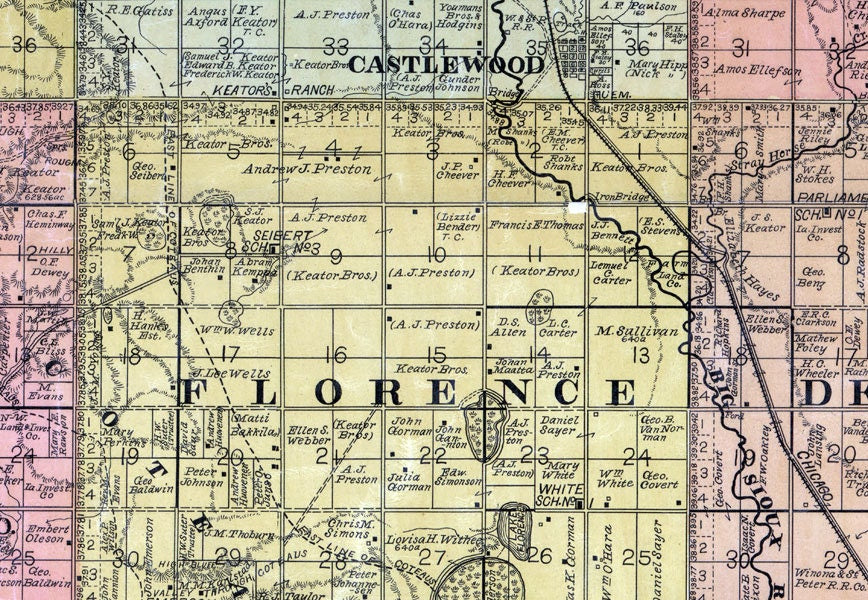 1897 Map of Hamlin County South Dakota