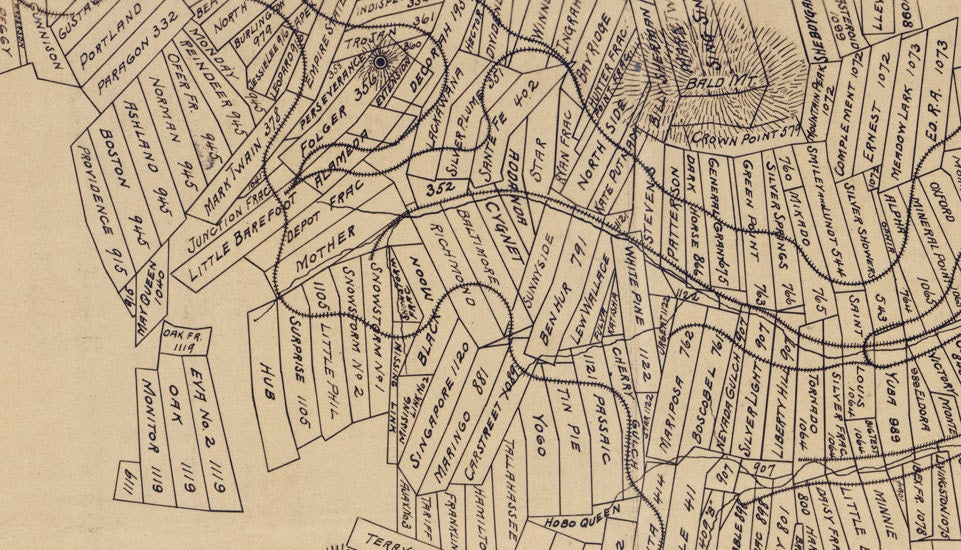 1897 Map of Lawrence County South Dakota Mines