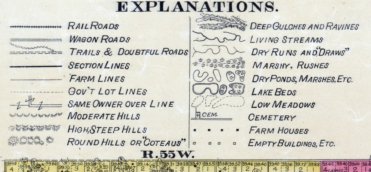 1898 Map of Codington County South Dakota