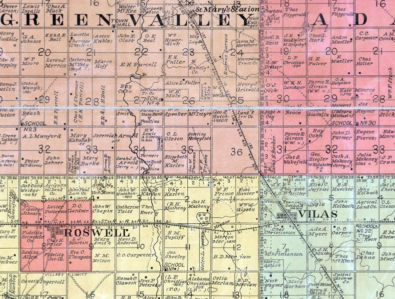 1898 Map of Miner County South Dakota
