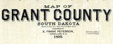 1899 Map of Grant County South Dakota Milbank