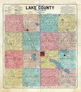 1899 Map of Lake County South Dakota Madison