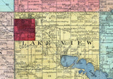 1899 Map of Lake County South Dakota Madison