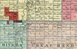 1899 Map of Spink County South Dakota Ashton