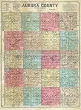 1900 Map of Aurora County South Dakota White Lake