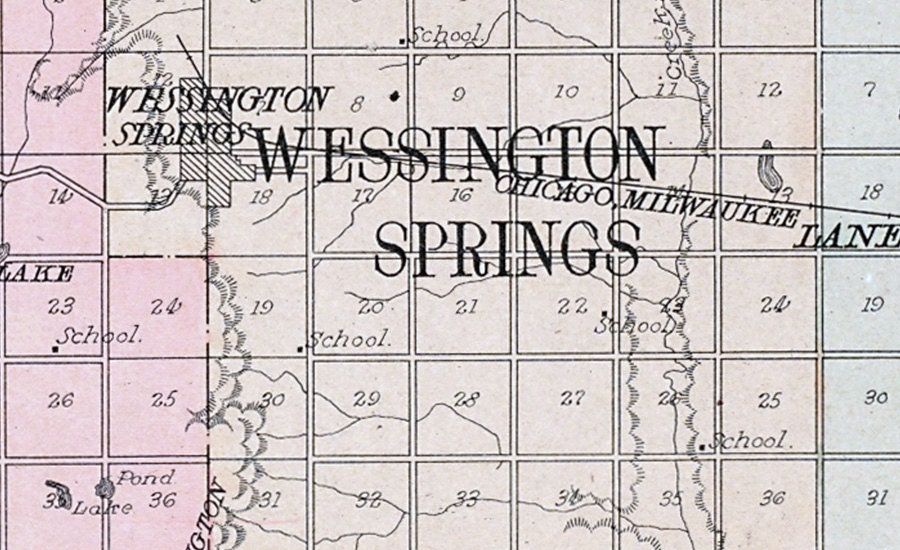1909 Map of Jerauld County South Dakota