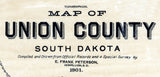 1892 Map of Union County South Dakota Big Sioux