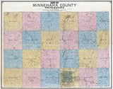 1893 Map of Minnehaha County South Dakota Sioux Falls