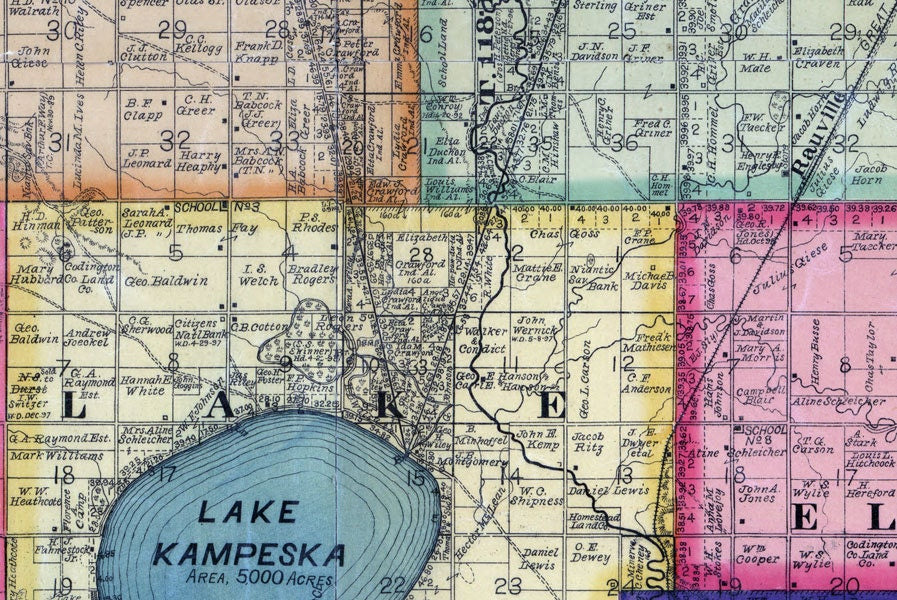 1898 Map of Codington County South Dakota