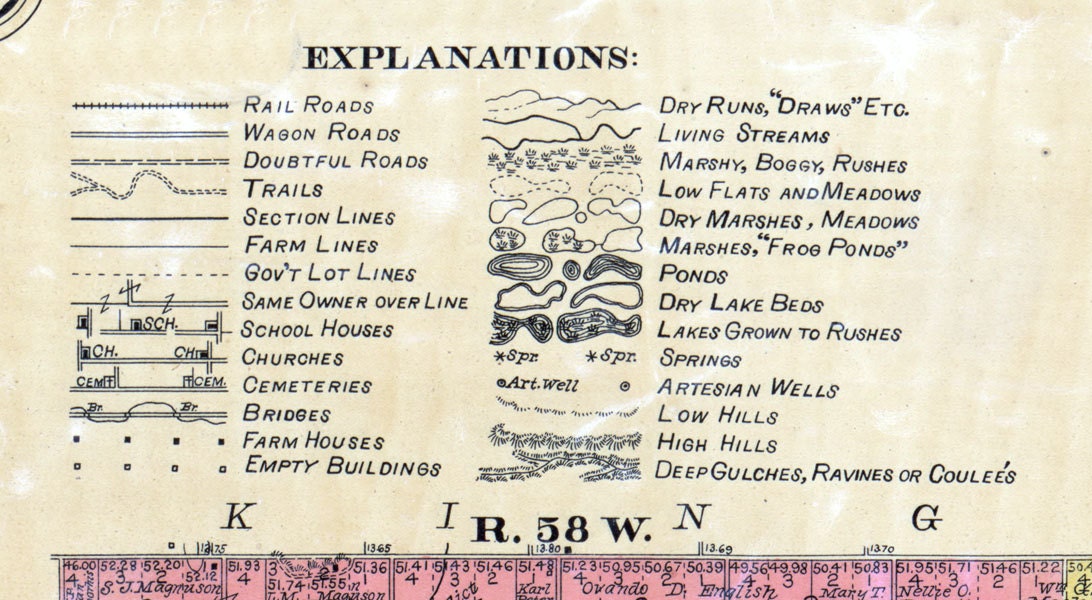 1898 Map of Miner County South Dakota