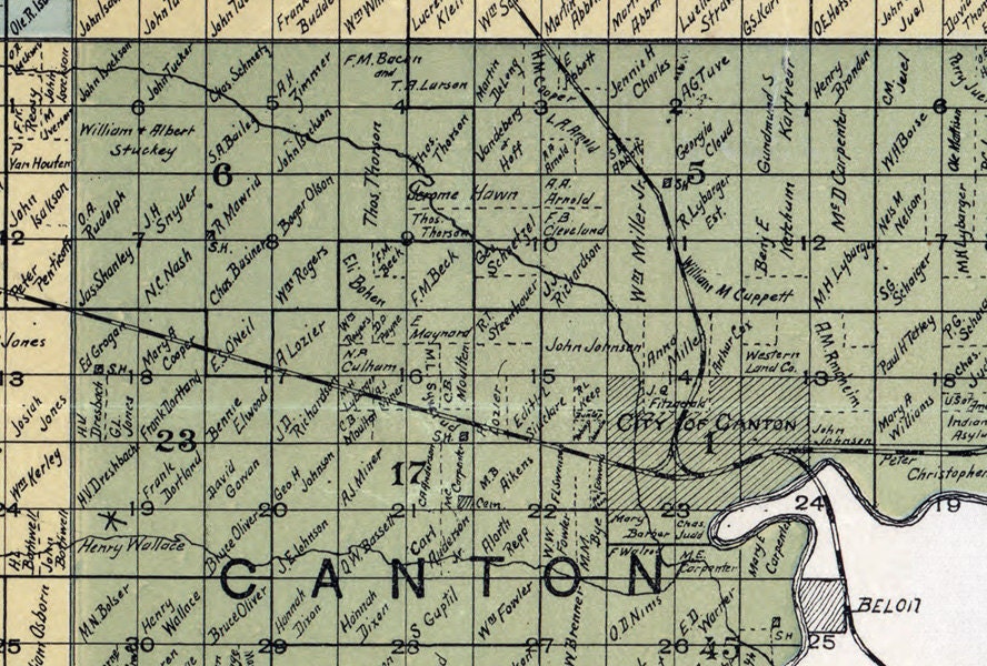 1899 Map of Lincoln County South Dakota Canton