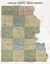 1899 Map of Lincoln County South Dakota Canton