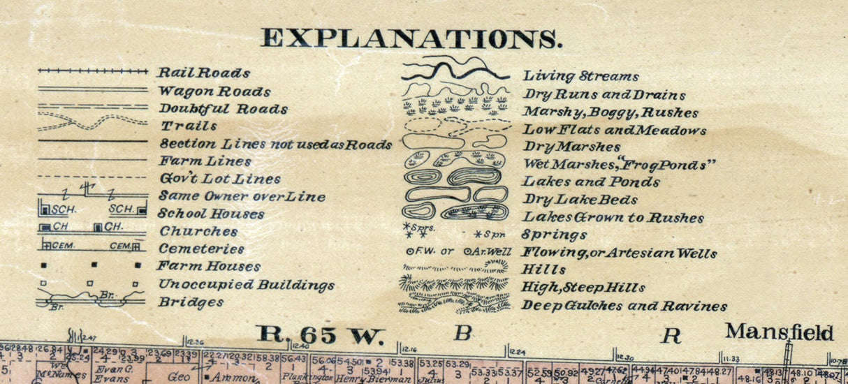 1899 Map of Spink County South Dakota Ashton
