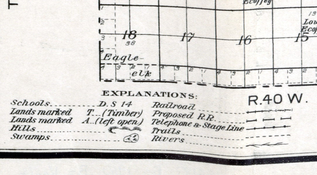1910 Farm Line Map of Bennett County South Dakota