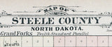 1892 Map of Steele County North Dakota