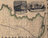 1860 Farm Line Map of Scott County Iowa